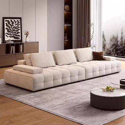 Popular Solid Wood Sofa for Small and Medium-Sized Apartments Simple and Modern Living Room Straight Sofa Set