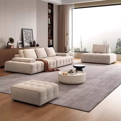 Popular Solid Wood Sofa for Small and Medium-Sized Apartments Simple and Modern Living Room Straight Sofa Set