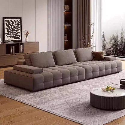 Popular Solid Wood Sofa for Small and Medium-Sized Apartments Simple and Modern Living Room Straight Sofa Set